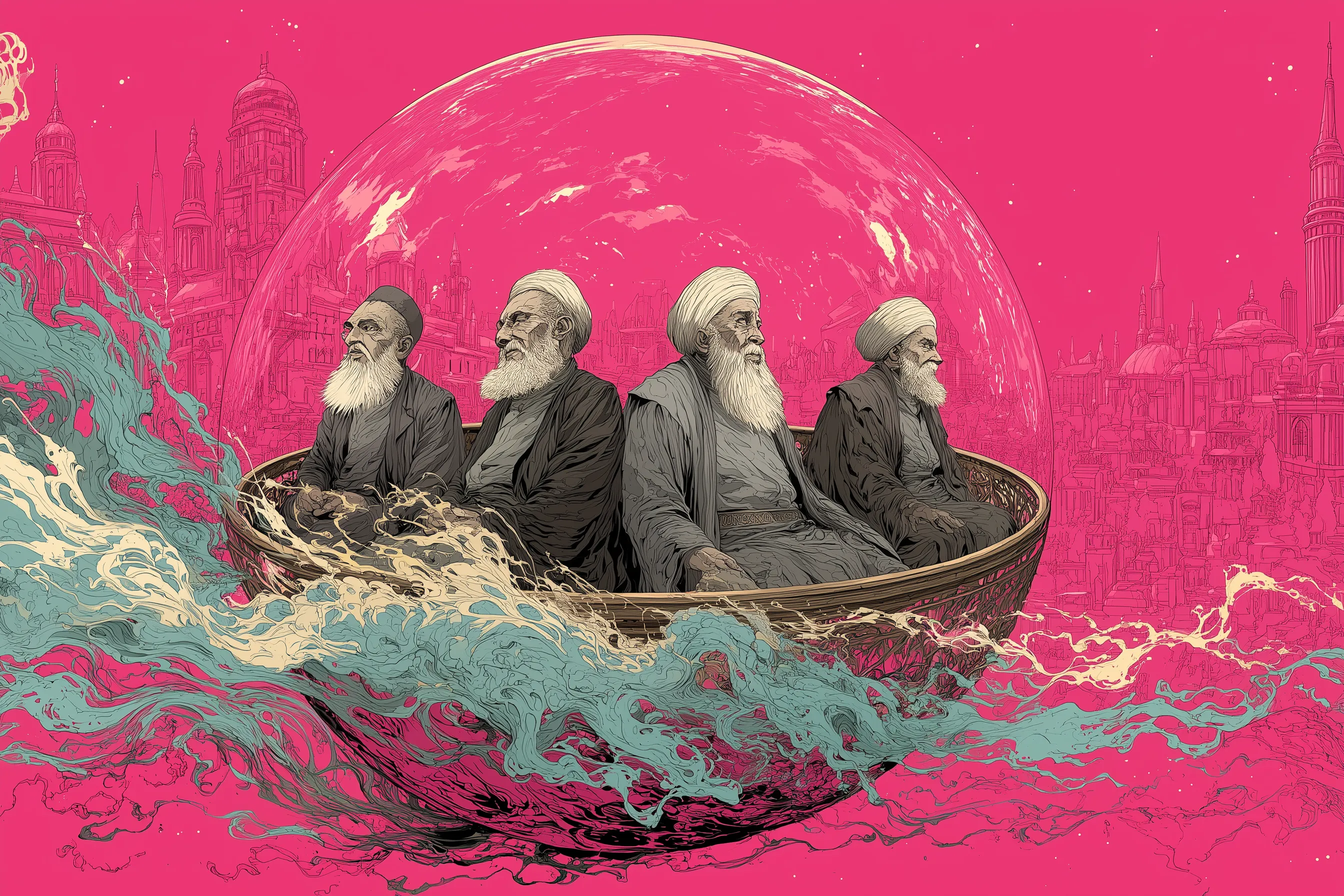 Pastel coloured illustration on the illusion of the majority