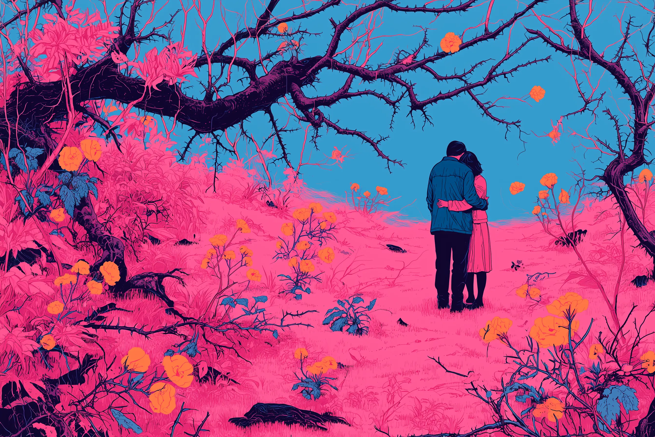 Pastel coloured illustration on interfaith marriage